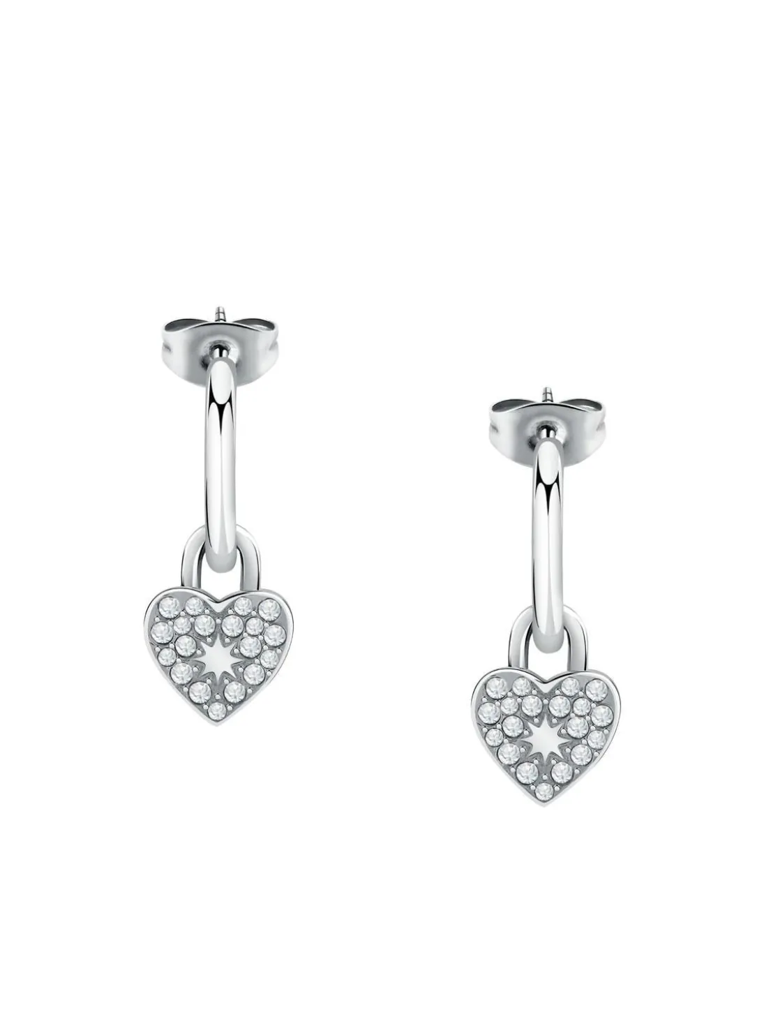 ABBRACCIO Orecchini charm cuore con zirconi