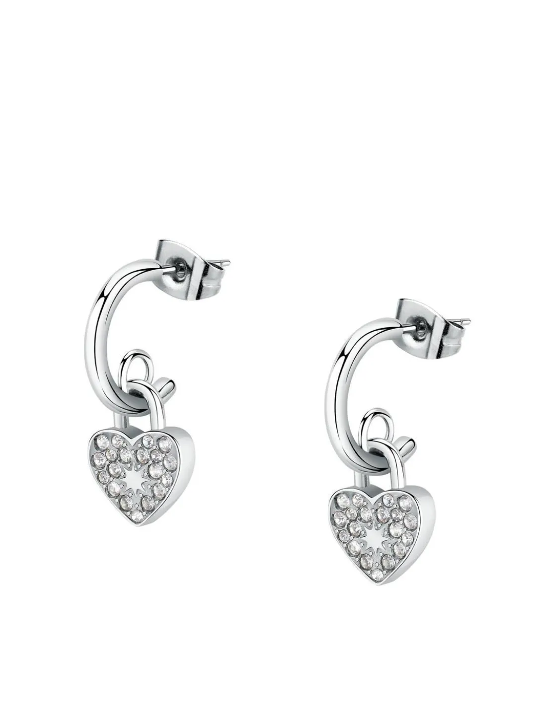 ABBRACCIO Orecchini charm cuore con zirconi