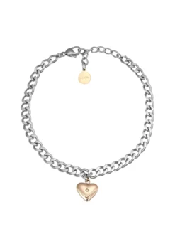 ACCIAIO Bracciale catena con cuore
