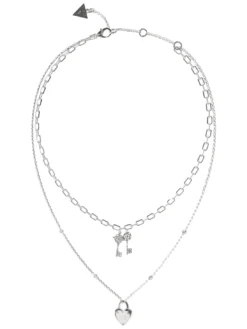 ALL YOU NEED IS LOVE Collana con charm cuore e chiavi