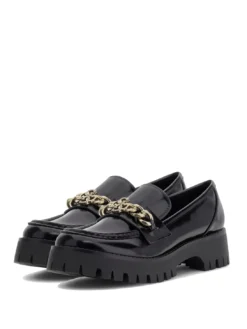 ALMER Mocassini catena e logo strass