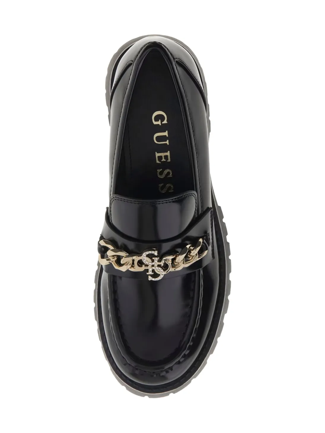ALMER Mocassini catena e logo strass
