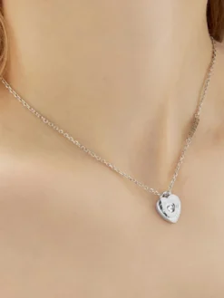 AMORE Collana, charm a cuore con zirconia cubica