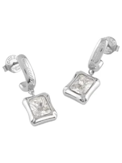 BAMBOO Orecchini, pendenti con zirconia cubica