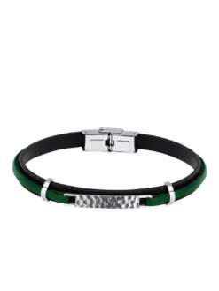BANDY Bracciale uomo in pelle e acciaio