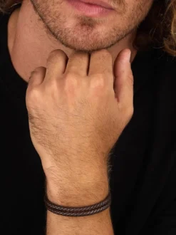 BANDY Bracciale uomo in pelle intrecciata