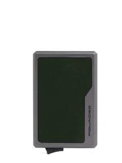 BLACK SQUARE Portacard in pelle e alluminio