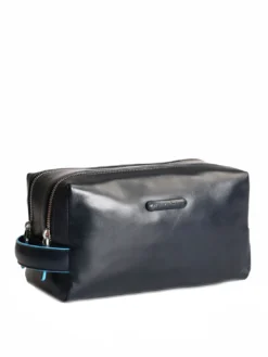 BLUE SQUARE Beauty Case in pelle