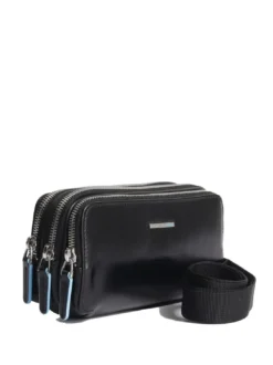 BLUE SQUARE Mini borsello in pelle 3 zip