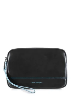 BLUE SQUARE Pochette in pelle con polsierina