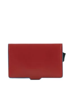 BLUE SQUARE Portacarte di credito in pelle e metallo
