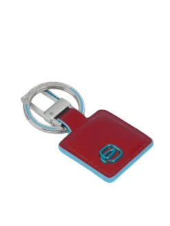 BLUE SQUARE Portachiavi in pelle con moschettone