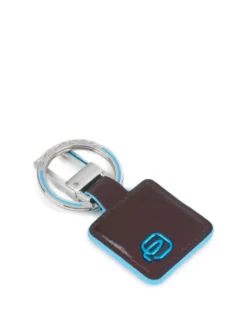 BLUE SQUARE Portachiavi in pelle con moschettone