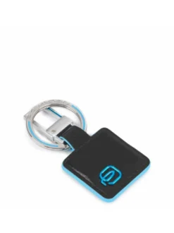 BLUE SQUARE Portachiavi in pelle con moschettone