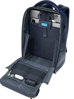 BLUE SQUARE Zaino fast-check in pelle, porta pc 14