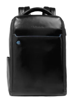 BLUE SQUARE Zaino fast-check in pelle, porta pc 14"
