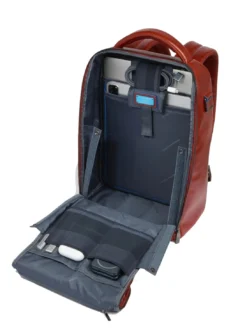 BLUE SQUARE Zaino fast-check in pelle, porta pc 14