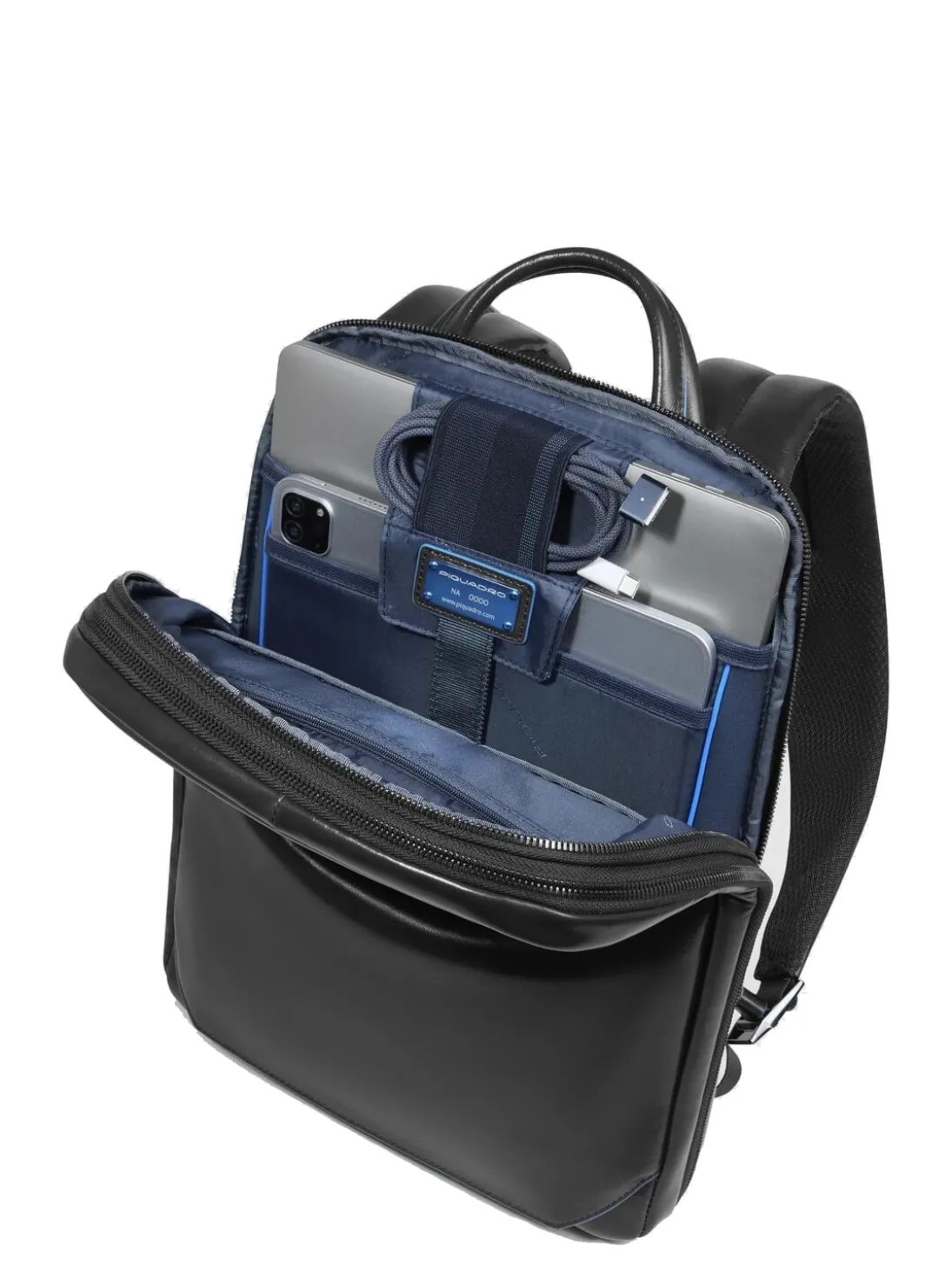 BLUE SQUARE Zaino porta PC 14", in pelle
