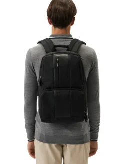 BRIEF ECOLOGICA TECH Zaino tessuto riciclato con placca USB, porta pc 15.6"