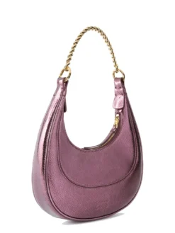 BRIOCHE Borsa a spalla in pelle metallizzata