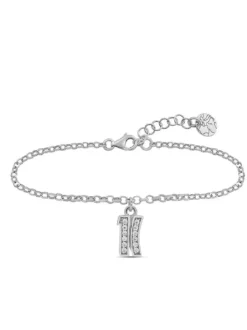 BROADWAY Bracciale con charm logo e zirconi