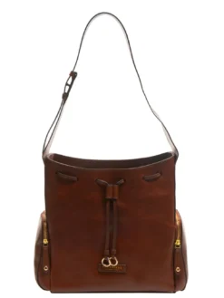 CARLOTTA Borsa sacca in pelle con tasche