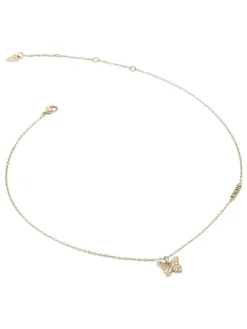 CHRYSALIS Collana, charm con cristalli, motivo farfalla