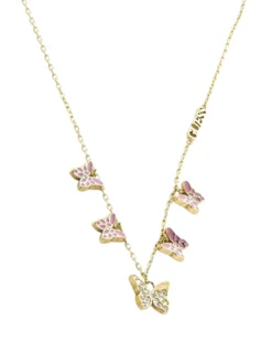 CHRYSALIS Collana, multi charm con cristalli, motivo farfalla