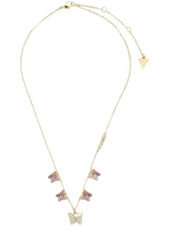 CHRYSALIS Collana, multi charm con cristalli, motivo farfalla