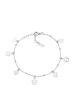 COCCOLE Bracciale con charms cuori e casette