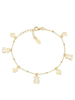 COCCOLE Bracciale con charms cuori e orsetti