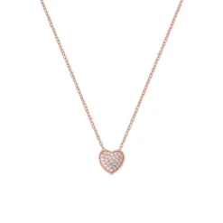 COCCOLE LUXURY Collana in argento rose cuore zirconi bianchi
