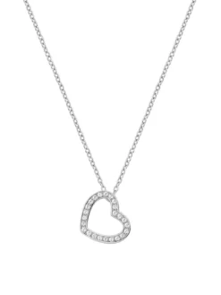 DIAMONDS Collana in argento cuore zirconi