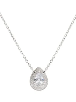 DIAMONDS Collana in argento goccia zirconi