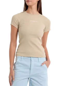 EMBRO SLIM T-shirt maniche corte a costine