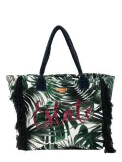 FANCY SPONGE ALLOVER Borsa mare a spalla in canvas