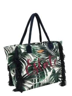 FANCY SPONGE ALLOVER Borsa mare a spalla in canvas