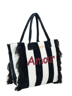 FANCY SPONGE ALLOVER Borsa mare a spalla in canvas