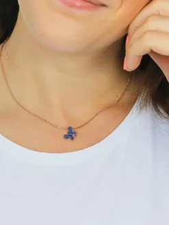 FARFALLE Collana con zirconi blu