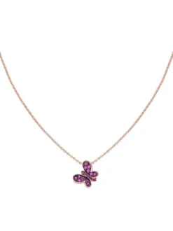 FARFALLE Collana in argento rosè con zirconi