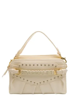 GISELLE Borsa a tracolla con logo e borchie
