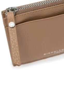 GRAIN Portafoglio piatto in pelle con zip