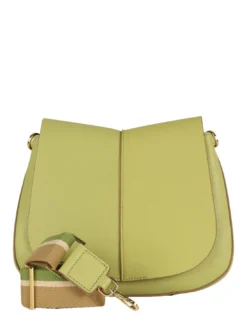 HELENA ROUND Borsa in pelle con doppia tracolla
