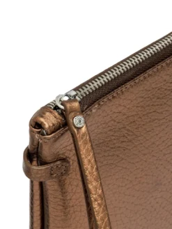 HERMY Borsa busta in pelle metallizzata