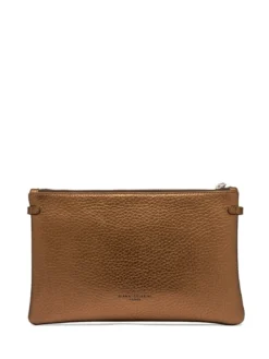HERMY Borsa busta in pelle metallizzata