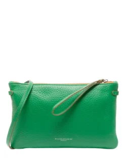 HERMY Pochette in pelle martellata