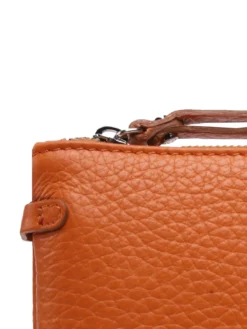 HERMY Pochette in pelle martellata