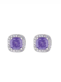 ICY DIAMONDS Orecchini al lobo quadrati con zirconi