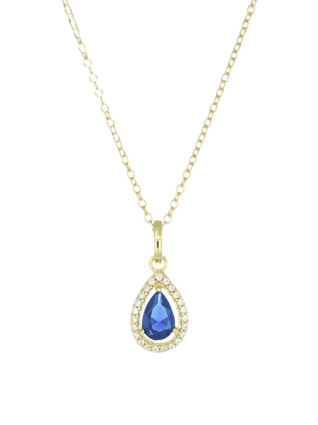 LADY Collana con pendente a goccia e zirconi
