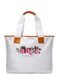 LOGO BEACH Borsa mare in canvas